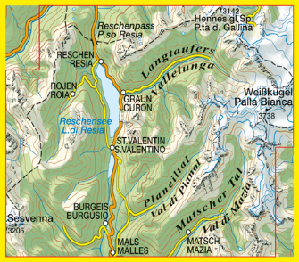 KOMPASS Karte Band 041, Obervinschgau, Alta Val Venosta + Südtirol